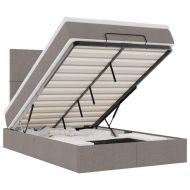 Османска легло с матрак и LED, таупе, 120x200 см, плат