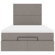 Османска легло с матрак и LED, таупе, 120x200 см, плат