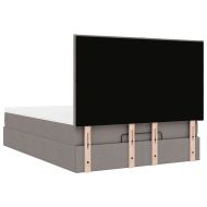 Османска легло с матрак и LED, кафяво, 140x190 см, плат