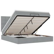 Османска легло с матрак и LED, светлосиво, 200x200 см, плат