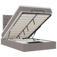 Османска легло с матрак и LED, таупе, 120x200 см, плат