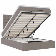 Османска легло с матрак и LED, таупе, 120x200 см, плат