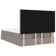 Османска легло с матрак и LED, кафяво, 140x190 см, плат