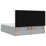 Османска легло с матрак и LED, светлосиво, 200x200 см, плат