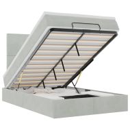 Османска легло с матраци и LED, светлосиво, 120x190 см, кадифе