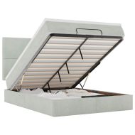 Османска легло с матраци и LED, светлосиво, 140x190 см, кадифе