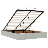 Османска легло с матраци и LED, светлосиво, 140x190 см, кадифе