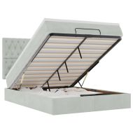 Османска легло с матраци и LED, светлосиво, 140x190 см, кадифе