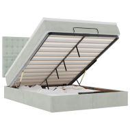 Османска легло с матраци и LED, светлосиво, 140x190 см, кадифе