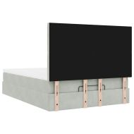 Османска легло с матраци и LED, светлосиво, 140x190 см, кадифе