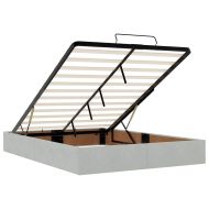 Османска легло с матраци и LED, светлосиво, 140x190 см, кадифе