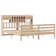 Легло с етажерка за книги, без матрак, 180x200 см, бор масив