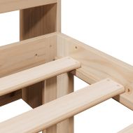 Легло с рафтове за книги, без матрак, 100x200 см, бор масив