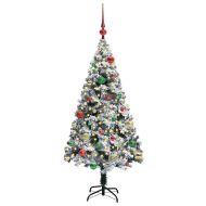 С изкуствено коледно дърво с 150 LED светодиода Бяло 150 cm