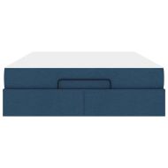 Рамка за легло с матрак Синьо 140 x 190 cm текстил