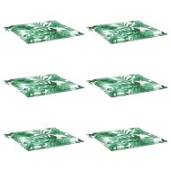 Възглавници за столове, 6 бр, на листа, 40x40x4 см, плат