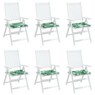 Възглавници за столове, 6 бр, на листа, 40x40x4 см, плат