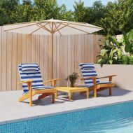 Възглавници за столове Адирондак 2 бр синьо-бели Оксфорд плат