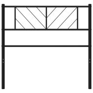 Метална табла за глава, черна, 75 см