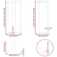 Крака за бар маса, Т-образни, 2 бр., черни, 40x35x(90-91) см, стомана