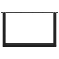 Крака за масичка за кафе, U-образни, 2 бр., черни, 60 x (42-43) см, стомана