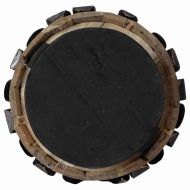 Коледно дърво с поставка Кафяво 90 cm Тиково дърво масив