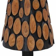 Коледно дърво с поставка Кафяво 120 cm Тиково дърво масив