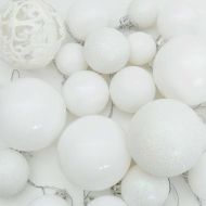 Комплект коледни топки 61 pcs Бяло Пластмаса