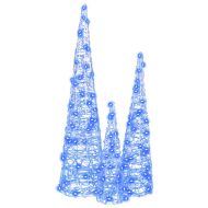 Коледно дърво 3 pcs Синьо 20 x 20 x 80 см Акрил