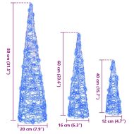 Коледно дърво 3 pcs Синьо 20 x 20 x 80 см Акрил