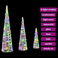 Коледно дърво 3 pcs Многоцветен 20 x 20 x 80 см Акрил