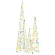 Коледно дърво 3 pcs Топло бяло 20 х 20 х 80 см PET