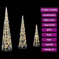 Коледно дърво 3 pcs Топло бяло 20 х 20 х 80 см PET