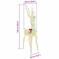 3D елен с 140 LED светодиода Топло бяло 128 см PET