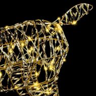 3D елен с 140 LED светодиода Топло бяло 128 см PET