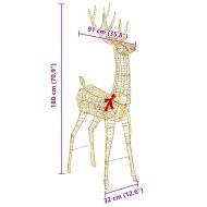 3D елен с 250 LED светодиода Топло бяло 180 cm PET
