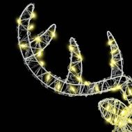 Глава на елен с 140 LED светодиода Топло бяло 60 cm Акрил