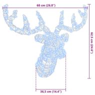 Глава на елен Студено бяло 68 x 36.5 x 62.5 см Акрил