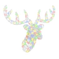 Глава на елен с 140 LED светодиода цветно 60 cm Акрил