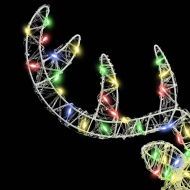 Глава на елен с 140 LED светодиода цветно 60 cm Акрил