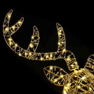 Дядо Коледа, който дърпа шейна Топло бяло 60 cm Ратан