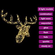 Дядо Коледа, който дърпа шейна Топло бяло 60 cm Ратан