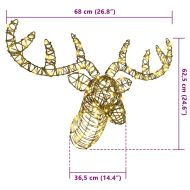 Дядо Коледа, който дърпа шейна Топло бяло 60 cm Ратан