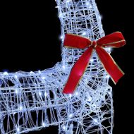 Дядо Коледа, който дърпа шейна Студено бяло 70 x 26 x 128.5 см