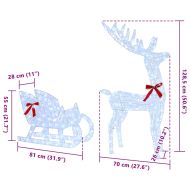 Дядо Коледа, който дърпа шейна Студено бяло 70 x 26 x 128.5 см