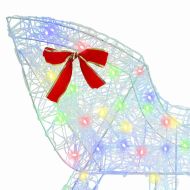 Дядо Коледа, който дърпа шейна цветно 70 x 26 x 128.5 см Акрил