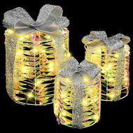 Декорация за Подаръчна Кутия 3 pcs Топло бяло PET