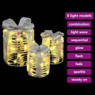 Декорация за Подаръчна Кутия 3 pcs Топло бяло PET