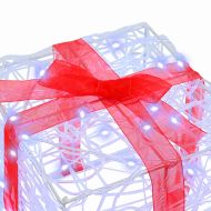 Кутия за подарък 3 pcs Студено бяло 20 x 20 x 20 см Акрил