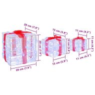 Кутия за подарък 3 pcs Студено бяло 20 x 20 x 20 см Акрил